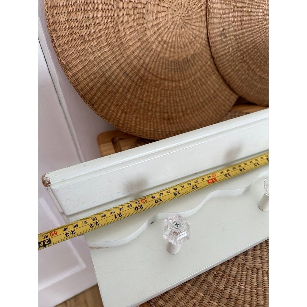 24” long White Shelf with hanging knobs - Picture 2 of 12